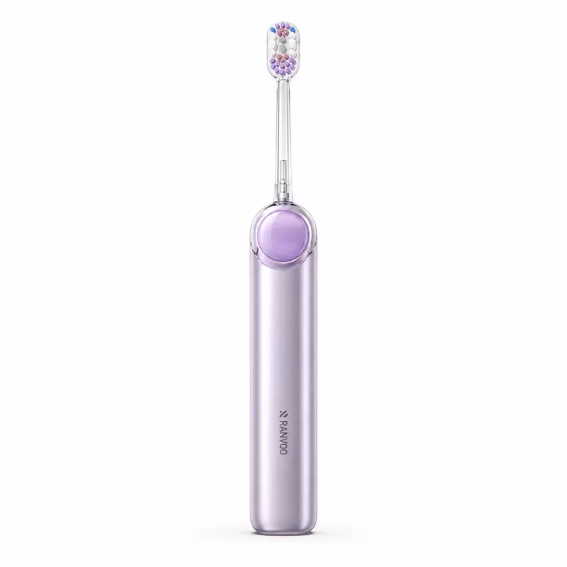 RANVOO PQ5 Pure Sonic elektrische tandenborstel, paars, 5 modi, 4 borstelkoppen, USB-opladen