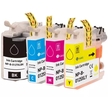 G&G 4-pack XXL Inktpatronen compatibel met Brother LC-127XLVALBP (Zwart, Cyaan, Magenta, Geel) 14784