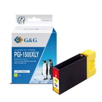 G&G compatibele Canon PGI-1500XLY inktpatroon in geel met hoge capaciteit