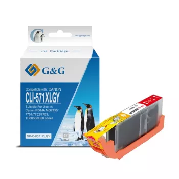 G&G compatibele inktpatroon Canon CLI-571XLGY grijs high yield (13855)