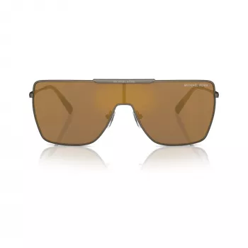 Michael Kors heren MK1152-1001F9 pilot zonnebril, zwart montuur, grijze glazen, 58-17-145 mm