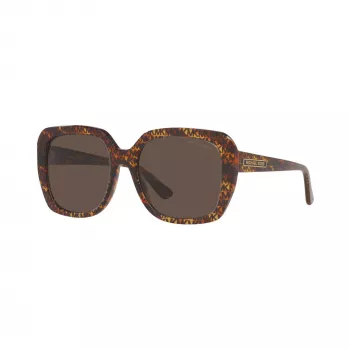 Michael Kors dames MK2140-366787 vierkante zonnebril, donkere schildpad montuur, bruine gradient glazen, 55/18/140 mm