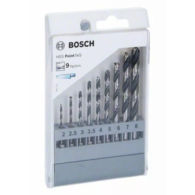 Bosch HSS PointTeQ metaalborenset, 9-delig, 2-10 mm, spiraalboren 2607002826
