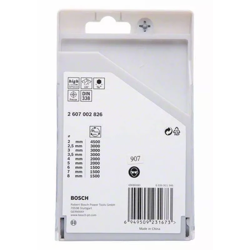 Bosch HSS PointTeQ metaalborenset, 9-delig, 2-10 mm, spiraalboren 2607002826
