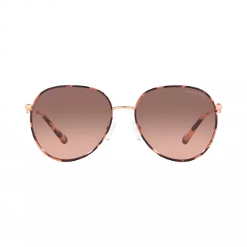 Michael Kors dames MK1128J110813 piloot zonnebril, lichtgouden montuur, bruine gradient glazen, 58/17/145 mm