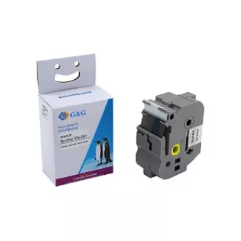 G&G BB-B-G-261 compatibel Brother TZe-261 gelamineerde labelband 36mm x 8m wit met zwarte tekst