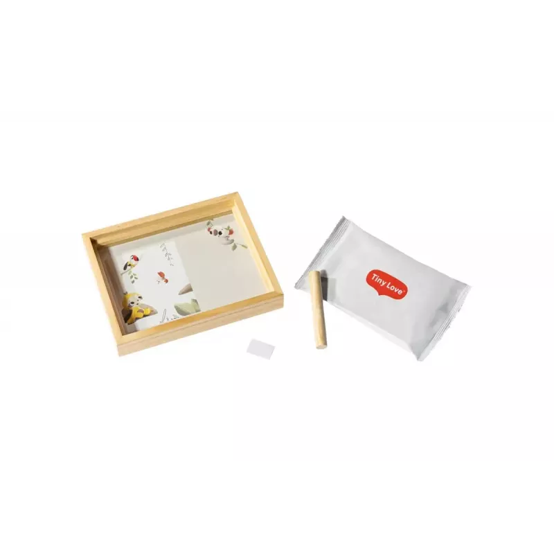 Tiny Love eenvoudige houten lijst baby hand- en voetafdruk herinneringsset