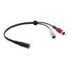 Kramer C-A35F/2RAM-1 audio-adapterkabel - 3,5 mm bus naar 2x RCA stekker, 30 cm, zwart