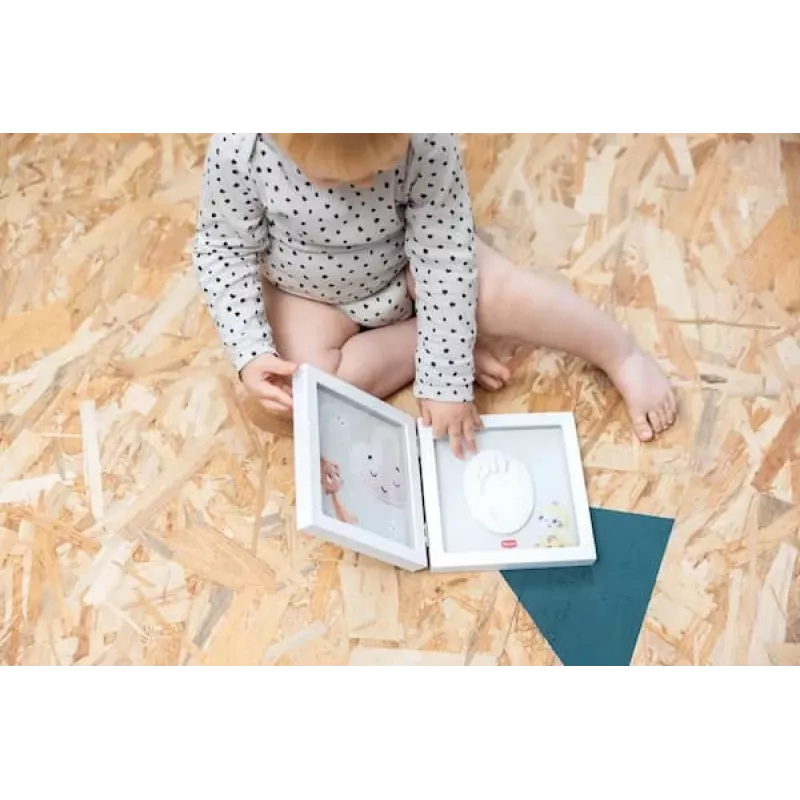 Tiny Love Simple Frame baby handafdruk- of voetafdruk herinneringsset, wit