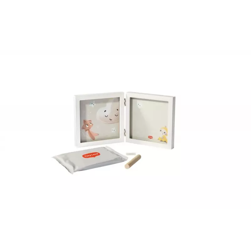 Tiny Love Simple Frame baby handafdruk- of voetafdruk herinneringsset, wit
