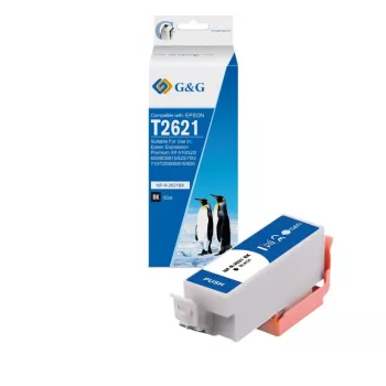G&G XL zwarte inktcartridge compatibel met Epson 26XL (T2621, C13T26214012) - 14657
