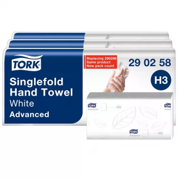 Tork Advanced H3 Z-vouw handdoeken 2-laags wit (290258) – 3750 handdoeken