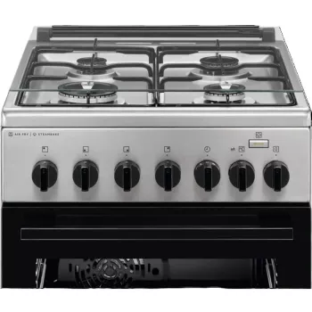 Electrolux LKK560010X 600 Series vrijstaand gasfornuis met elektrische oven, zwart, 50 cm
