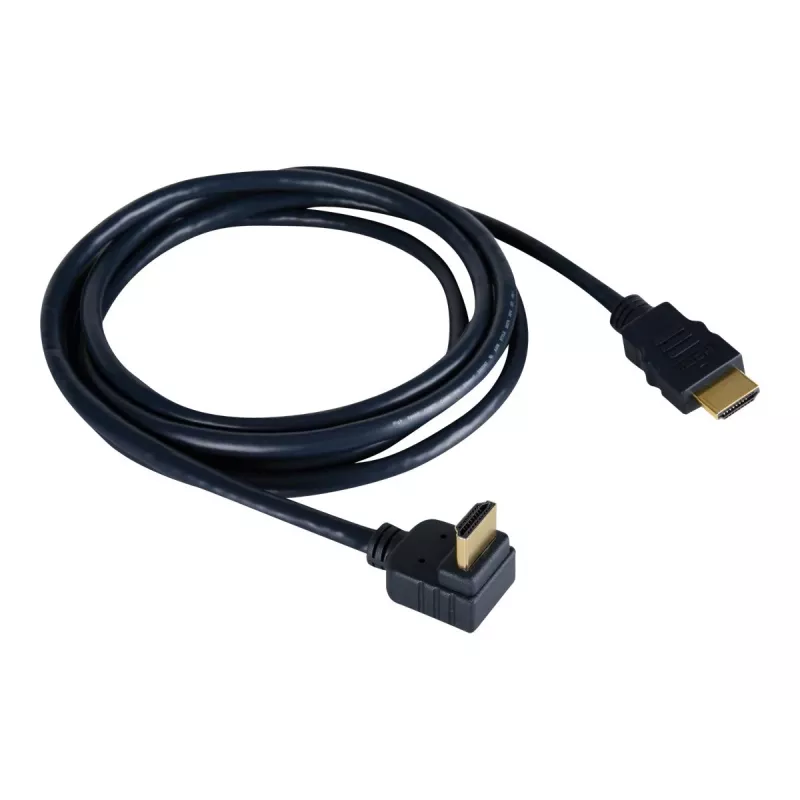 Kramer C-HM/RA-3 High-Speed HDMI-kabel met Ethernet, haaks naar recht, 0,9 m, grijs, 4K 97-0143003
