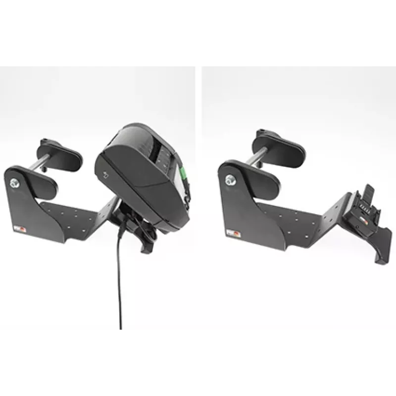 Brodit printerhouder met etikettenrolfunctie voor Zebra Alpha 30L/40L, VESA75, AMPS, MultiMoveClip, Power Block 217034