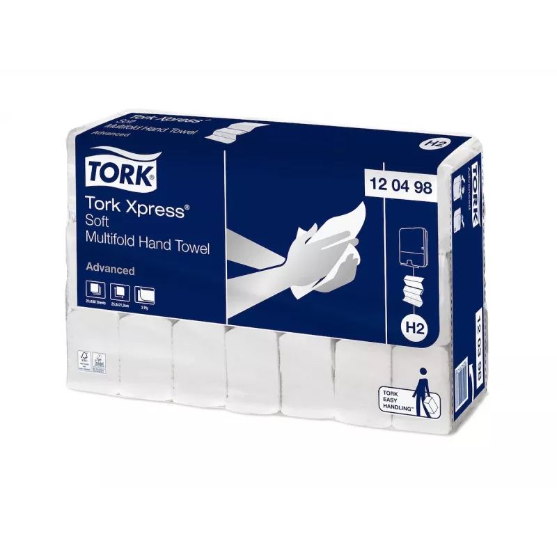 TORK Xpress Soft H2 Advanced interfold 2-laags papieren handdoeken, wit, 3780 vellen (120498)