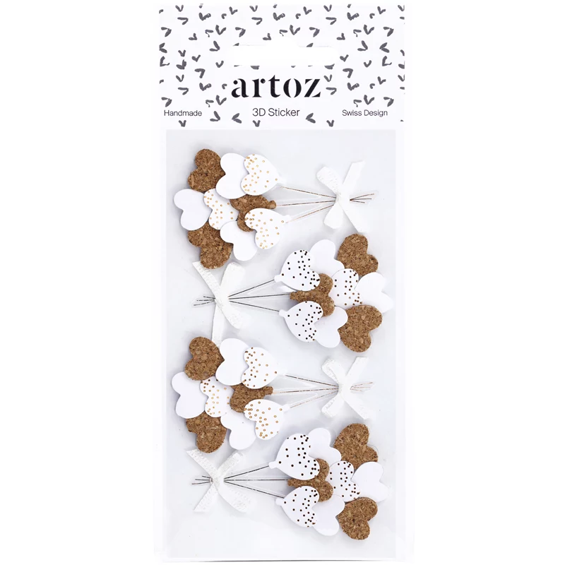 Artoz 3D hartballon papierstickers, 4 stuks 185560-96