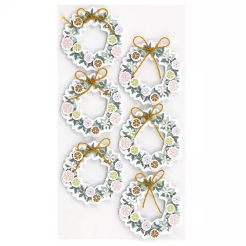 Artoz 3D deurkrans papierstickers, 6-pack 185600-221