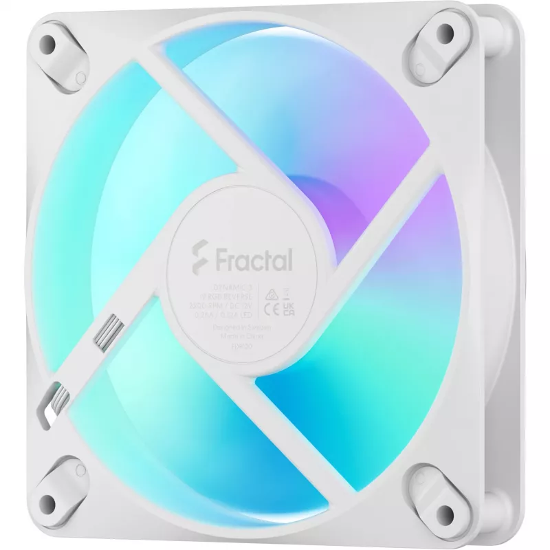 Fractal Design Dynamic 3-12 Reverse RGB Wit behuizingsventilator, 120mm, PWM, ARGB, Reverse Blade FD-F-DR3-1205