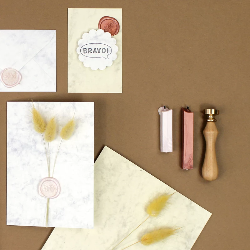 Artoz zegelwax-set lichtroze lichtgroen koper (137605-21)