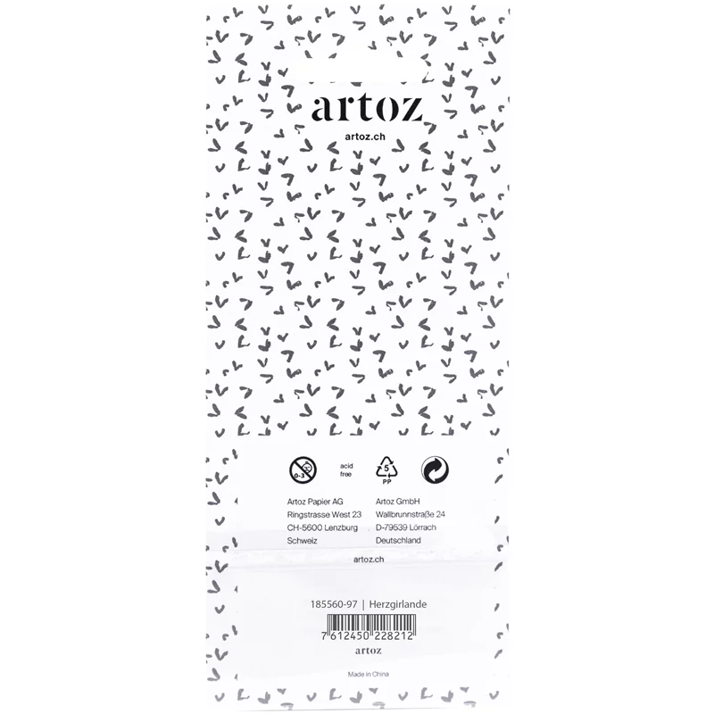 Artoz 3D hart slinger papierstickers, 6 stuks 185560-97