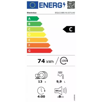 Electrolux E52LC100S volledig geïntegreerde vaatwasser, 60 cm, 13 couverts, AirDry, invertermotor, energie-efficiëntieklasse D