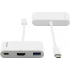 Kramer ADC-U31C/M2 USB-C-multipoort-adapter – 4K HDMI, USB-A, USB-C PD, 17 cm, wit 99-97210004
