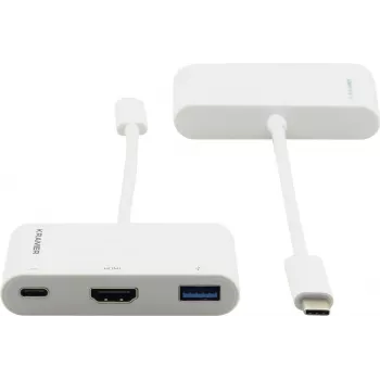 Kramer ADC-U31C/M2 USB-C-multipoort-adapter – 4K HDMI, USB-A, USB-C PD, 17 cm, wit 99-97210004