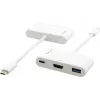 Kramer ADC-U31C/M2 USB-C-multipoort-adapter – 4K HDMI, USB-A, USB-C PD, 17 cm, wit 99-97210004