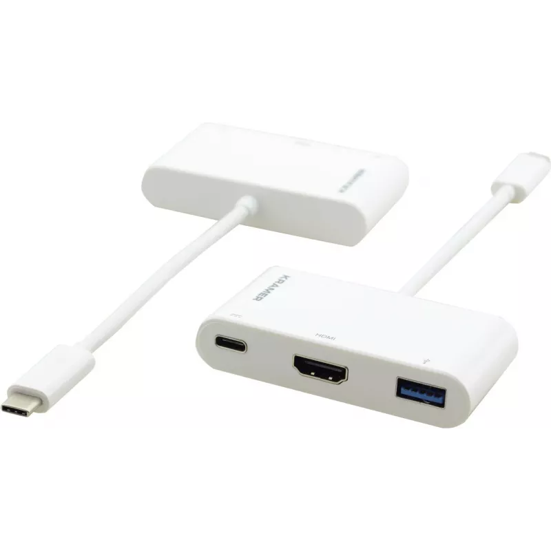 Kramer ADC-U31C/M2 USB-C-multipoort-adapter – 4K HDMI, USB-A, USB-C PD, 17 cm, wit 99-97210004