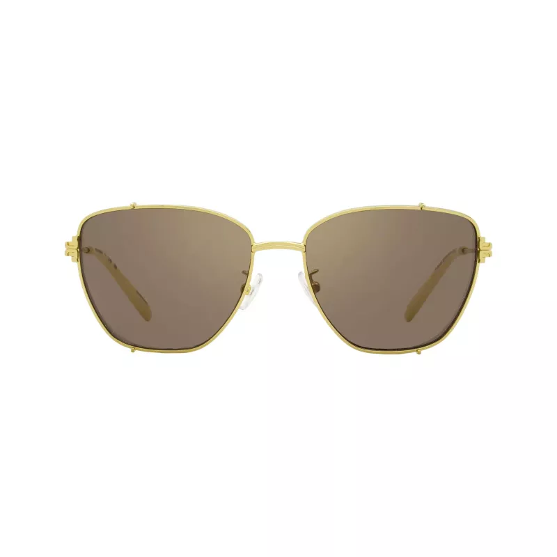 Tory Burch dames TY6105 vierkante zonnebril, donker havanna frame, bruin gradient glazen, 55 mm TY6105-32787N