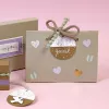 Artoz papier cadeaulabels bruin wit hangtag set kraft rond 6,5 cm 6 stk. (144500-255)