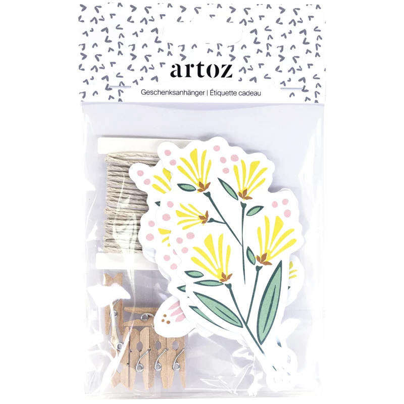 Artoz papieren geschenklabels veelkleurig 6 stuks (144500-262)