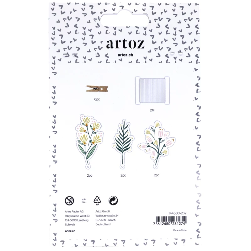 Artoz papieren geschenklabels veelkleurig 6 stuks (144500-262)