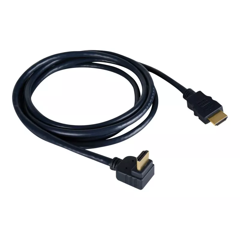 Kramer C-HM/RA-6 high-speed HDMI-kabel met ethernet, HDMI-stekker naar haakse HDMI-stekker, 1,8m, drievoudig afgeschermd, grijs, 4K-ondersteuning 97-0143006