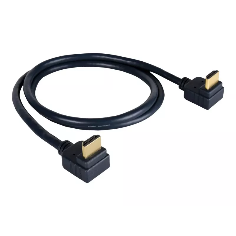 Kramer C-HM/RA2-3 high-speed HDMI-kabel met ethernet, haaks naar haaks, 0,9 m, grijs, 4K-ondersteuning 97-0144003