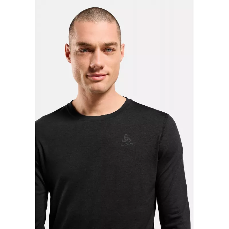 Odlo Merino 200 BL Top Crew Neck LS baselayer top - zwart - XXL