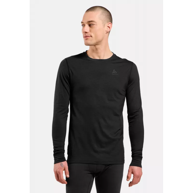 Odlo Merino 200 BL Top Crew Neck LS baselayer top - zwart - XXL