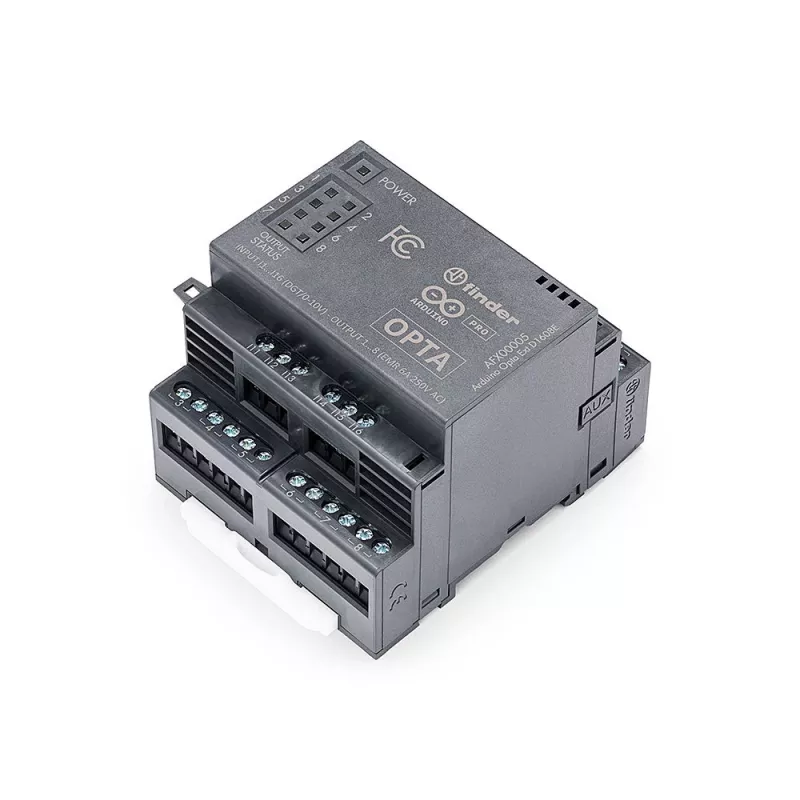 Arduino Pro Opta Ext D1608E uitbreidingsmodule, 16 programmeerbare spanningingangen, 8 elektromechanische relais 250 V AC 6 A (AFX00005)