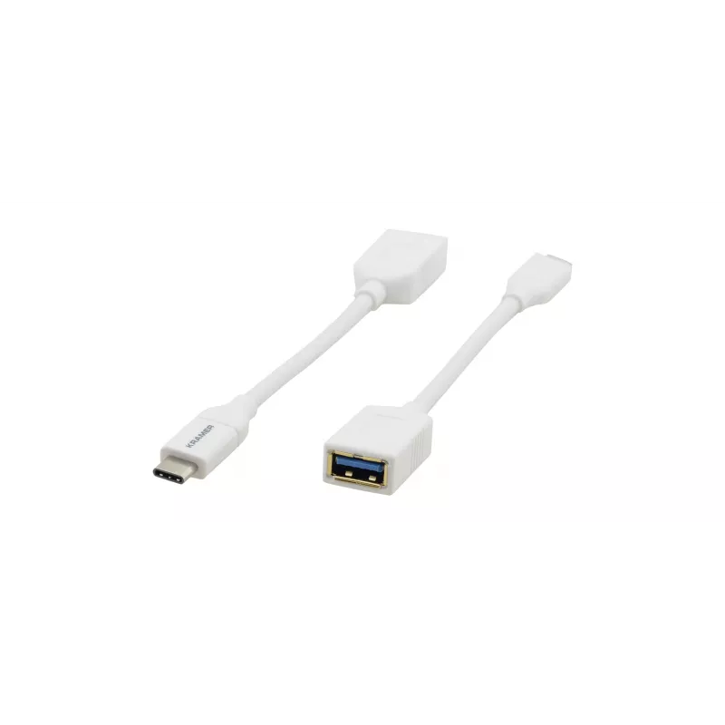 Kramer Electronics ADC-USB31/CAE USB 3.2 Gen 1-kabel, USB-C naar USB-A, wit, 0,91 m 99-97210005