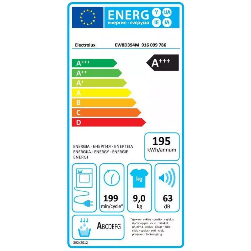 Electrolux EW8D394M PerfectCare 800 warmtepompdroger, 9 kg, A++