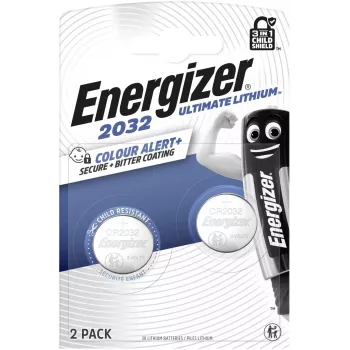 Energizer Ultimate Lithium CR2032 Knoopcelbatterij, 3 V, 235 mAh, 2-pack