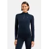 Odlo dames Merino 200 BL top coltrui lang mouw half zip baselayer - Dark Sapphire, maat M