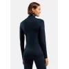 Odlo dames Merino 200 BL top coltrui lang mouw half zip baselayer - Dark Sapphire, maat M