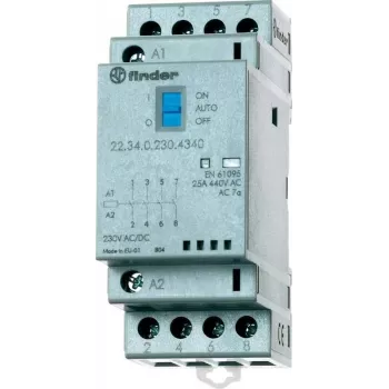 Finder modulaire magneetschakelaar 230V AC/DC 4NO 25A LED 22.34.0.230.4340