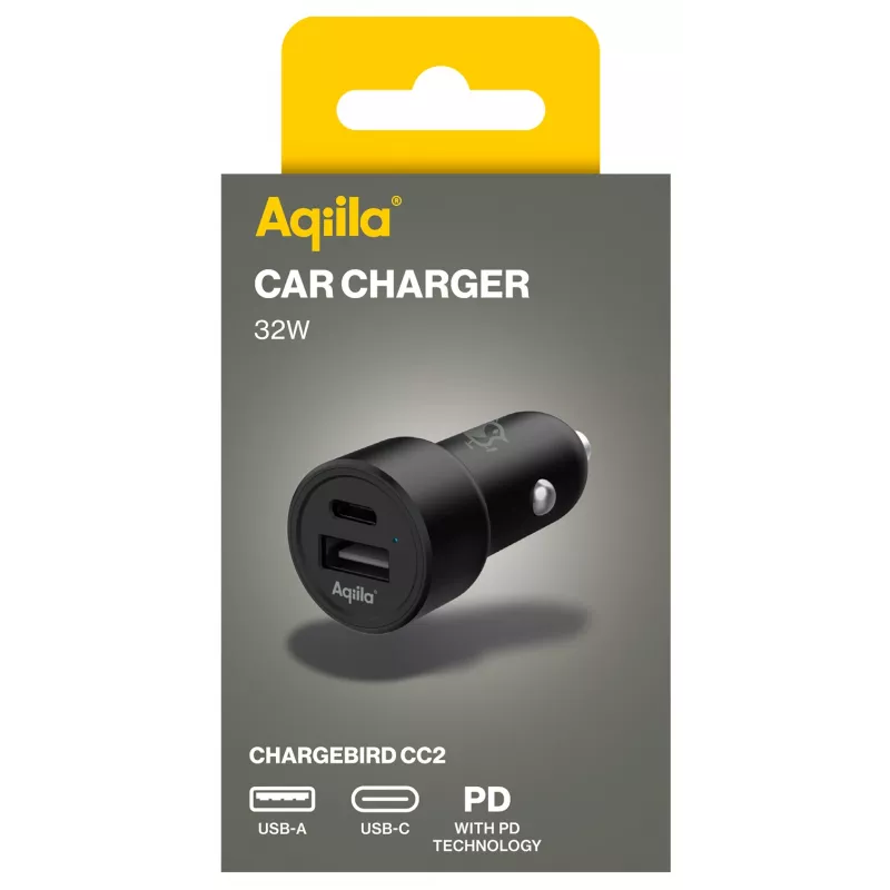 Aqiila CHARGEBIRD CC2 autolader zwart, 32 watt (AQCCCC2CBI403)