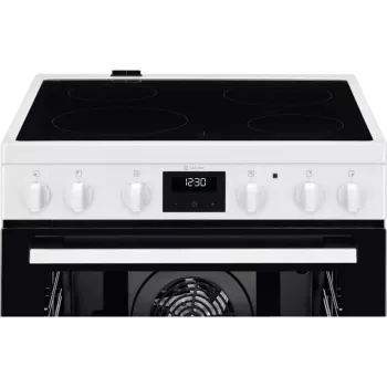 Electrolux LKR64023AW vrijstaand elektrisch fornuis met glaskeramische kookplaat, 4 zones, 58L oven, wit