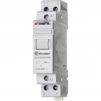 Finder 20 serie impulsrelais, 1NO+1NC, 20A, 24V AC spoel, DIN-rail 202380244000