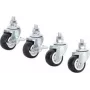 Intellinet Basic Line rollenset voor 19 inch wandbehuizing, 4 rollen (2 geremd), 60 kg draaglast, zwart/zilver 716819