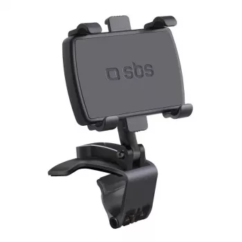 SBS Mobile draaibare auto-telefoonhouder voor dashboard met clip voor smartphones tot 7 inch, 360° draaibaar, zwart (TESUPPWHEELK)